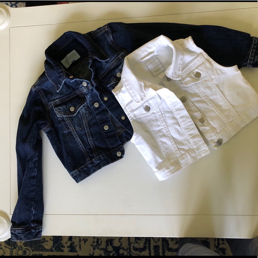 Girls denim jacket & sleeveless white denim jacket